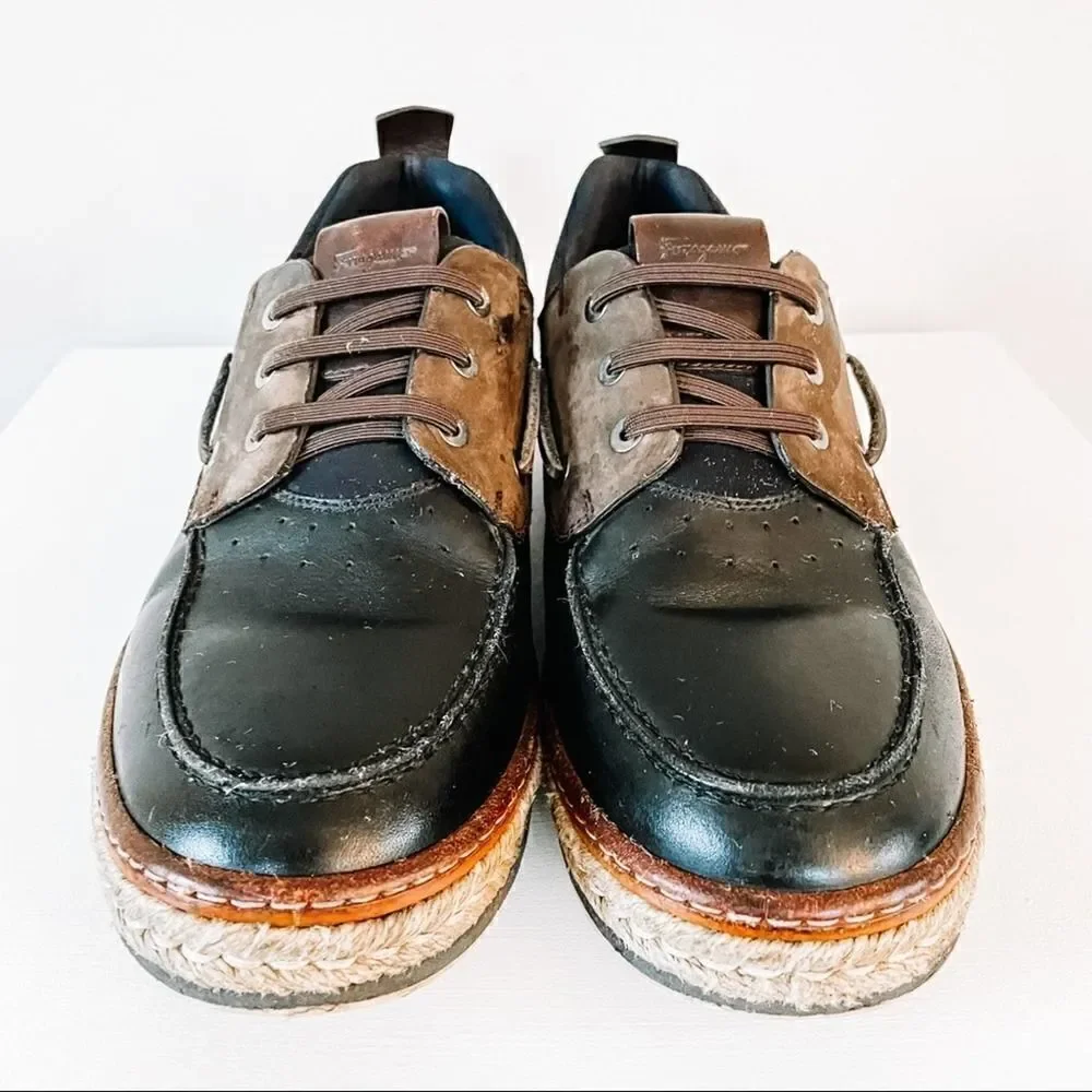 Salvatore Ferragamo Fiano Leather Boat Shoes